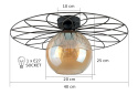 Lampa sufitowa 1xE27 FIESTA BLACK/HONEY