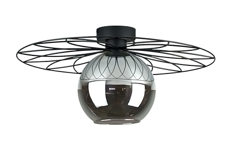 Lampa sufitowa 1xE27 FIESTA BLACK/SMOKY