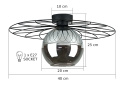 Lampa sufitowa 1xE27 FIESTA BLACK/SMOKY