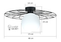 Lampa sufitowa 1xE27 FIESTA BLACK/WHITE