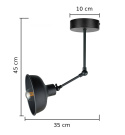 Lampa sufitowa 1xE27 HERMES BLACK