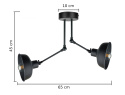 Lampa sufitowa 2xE27 HERMES BLACK