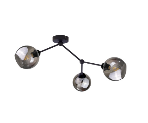 Lampa sufitowa 3xE27 ACRO BLACK/SMOKY