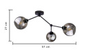 Lampa sufitowa 3xE27 ACRO BLACK/SMOKY