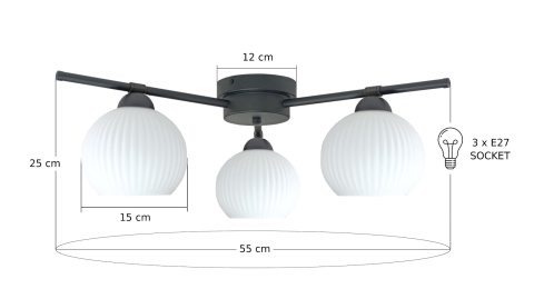 Lampa sufitowa 3xE27 ALBEDO WHITE