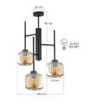 Lampa sufitowa 3xE27 ALUMA AMBER
