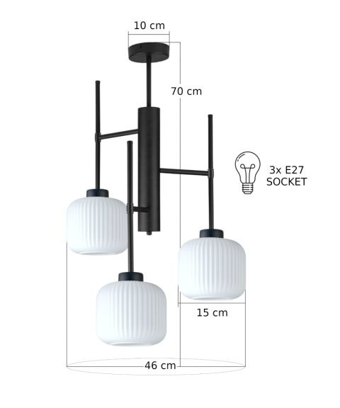 Lampa sufitowa 3xE27 ALUMA WHITE