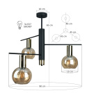 Lampa sufitowa 3xE27 AMBLERO GOLD/HONEY