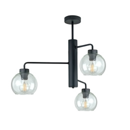 Lampa sufitowa 3xE27 FLEX BLACK/CLEAR