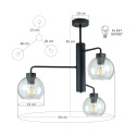 Lampa sufitowa 3xE27 FLEX BLACK/CLEAR