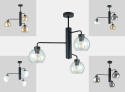 Lampa sufitowa 3xE27 FLEX BLACK/CLEAR