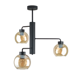 Lampa sufitowa 3xE27 FLEX BLACK/HONEY