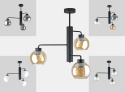 Lampa sufitowa 3xE27 FLEX BLACK/HONEY