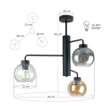 Lampa sufitowa 3xE27 FLEX BLACK/MIX