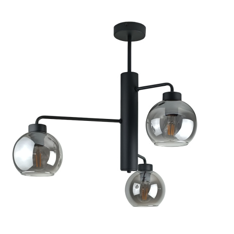 Lampa sufitowa 3xE27 FLEX BLACK/SMOKY