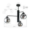 Lampa sufitowa 3xE27 FLEX BLACK/SMOKY