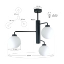 Lampa sufitowa 3xE27 FLEX BLACK/WHITE