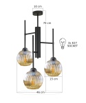 Lampa sufitowa 3xE27 KLIPER AMBER
