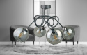 Lampa sufitowa 4xE27 RING BLACK/SILVER