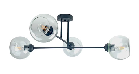 Lampa sufitowa 4xE27 VASCO BLACK/CLEAR