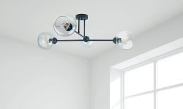 Lampa sufitowa 4xE27 VASCO BLACK/CLEAR