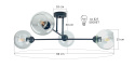 Lampa sufitowa 4xE27 VASCO BLACK/CLEAR