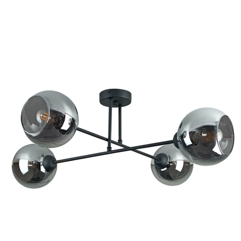 Lampa sufitowa 4xE27 VASCO BLACK/SMOKY