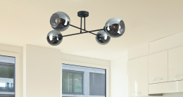 Lampa sufitowa 4xE27 VASCO BLACK/SMOKY