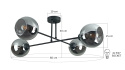 Lampa sufitowa 4xE27 VASCO BLACK/SMOKY