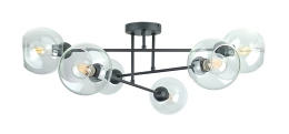 Lampa sufitowa 6xE27 VASCO BLACK/CLEAR