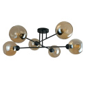 Lampa sufitowa 6xE27 VASCO BLACK/HONEY