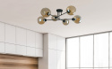 Lampa sufitowa 6xE27 VASCO BLACK/HONEY