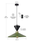 Lampa wisząca 1xE27 Amaris Black/Khaki