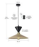 Lampa wisząca 1xE27 Amaris Black/Latte