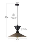 Lampa wisząca 1xE27 Amaris II Black/Brown