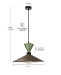 Lampa wisząca 1xE27 Amaris II Khaki/Brown