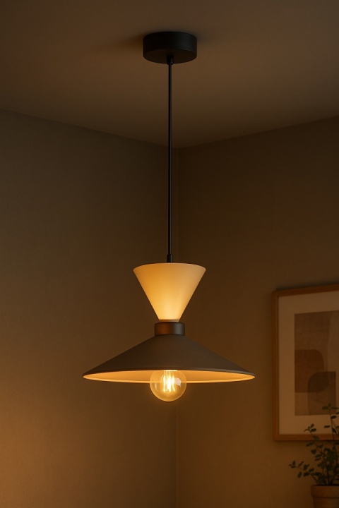 Lampa wisząca 1xE27 Amaris II Latte/Brown