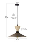 Lampa wisząca 1xE27 Amaris II Latte/Brown