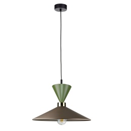 Lampa wisząca 1xE27 Amaris Khaki/Brown