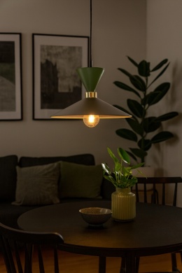 Lampa wisząca 1xE27 Amaris Khaki/Brown