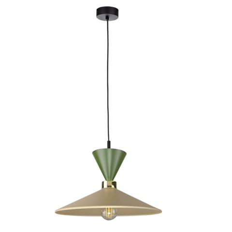 Lampa wisząca 1xE27 Amaris Khaki/Latte