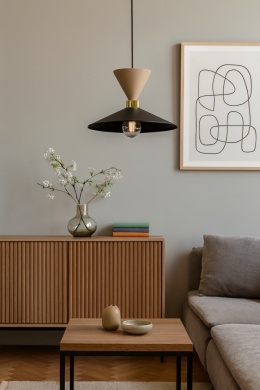 Lampa wisząca 1xE27 Amaris Latte/Black