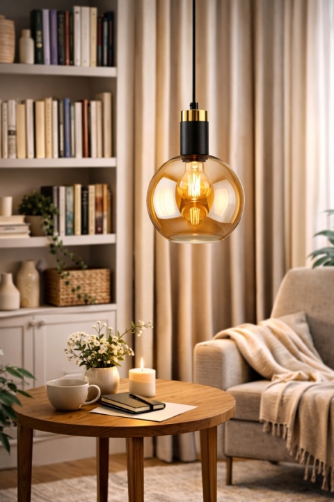 Lampa wisząca 1xE27 Auralis Black/Gold