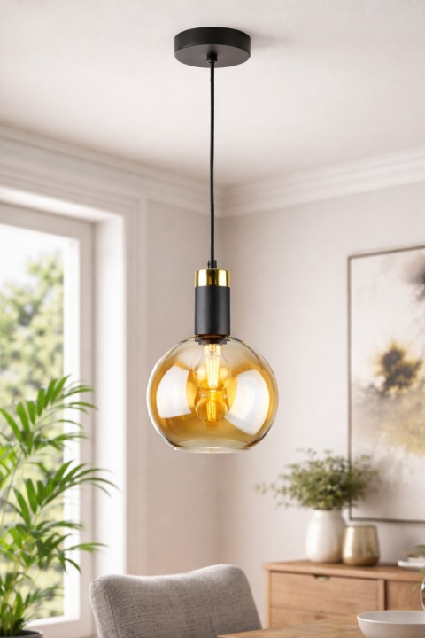 Lampa wisząca 1xE27 Auralis Black/Gold