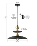 Lampa wisząca 1xE27 Celesta Black/Gold