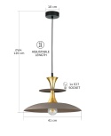 Lampa wisząca 1xE27 Celesta Brown/Gold