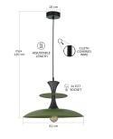 Lampa wisząca 1xE27 Celesta Khaki/Black