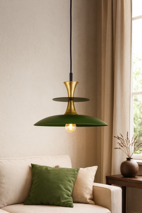 Lampa wisząca 1xE27 Celesta Khaki/Gold