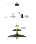 Lampa wisząca 1xE27 Celesta Khaki/Gold