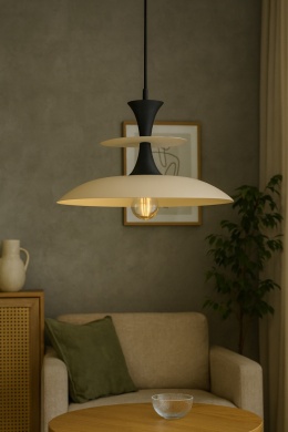 Lampa wisząca 1xE27 Celesta Latte/Black